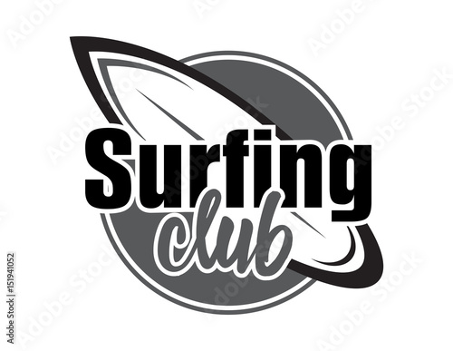Summer surfing retro badge. Surfing concept for shirt or logo, print, stamp. Vector illustration.