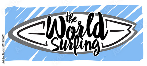 Summer surfing retro badge. Surfing concept for shirt or logo, print, stamp. Vector illustration.