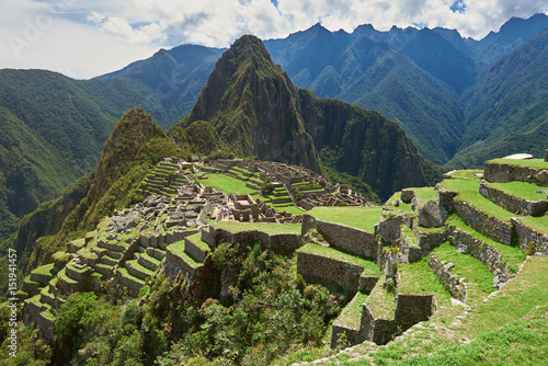 Machu Picchu green terraces photo