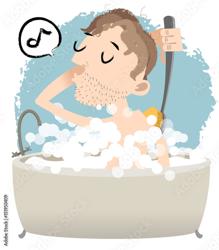 man taking a bath.
