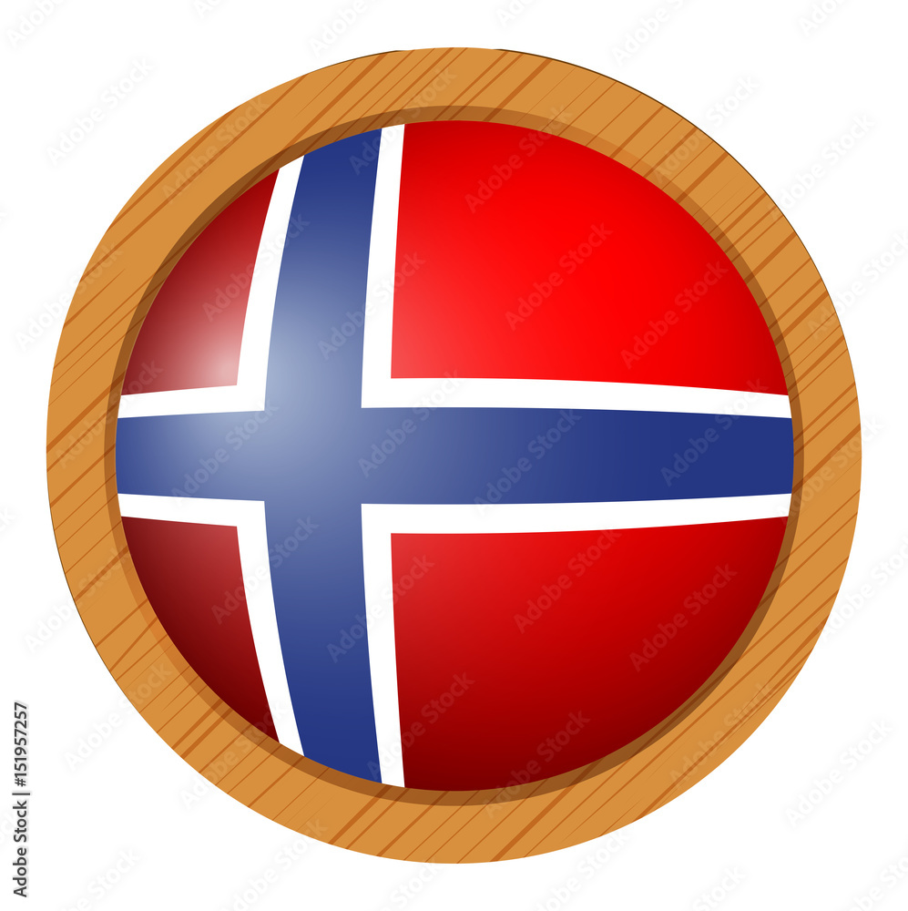 Obraz premium Flag of Norway in round icon