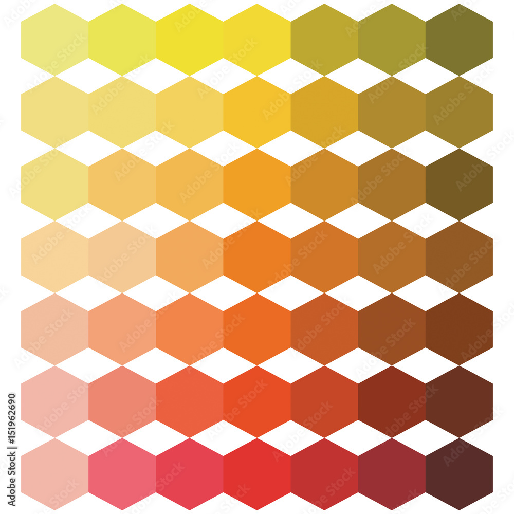 Hexagon abstract background in warm color tones
