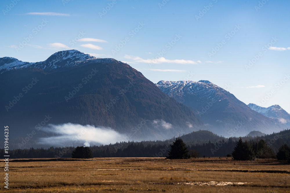 Obraz premium Misty mountains in summer