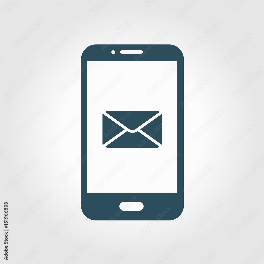Smartphone email or sms icon. Mobile mail sign symbol. Smartphone email or sms icon. Mobile mail sign symbol.