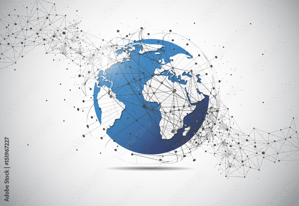 World map point line composition representing the global. Global network connection. Vector Illustration World map point line composition representing the global. Global network connection. Vector Illustration