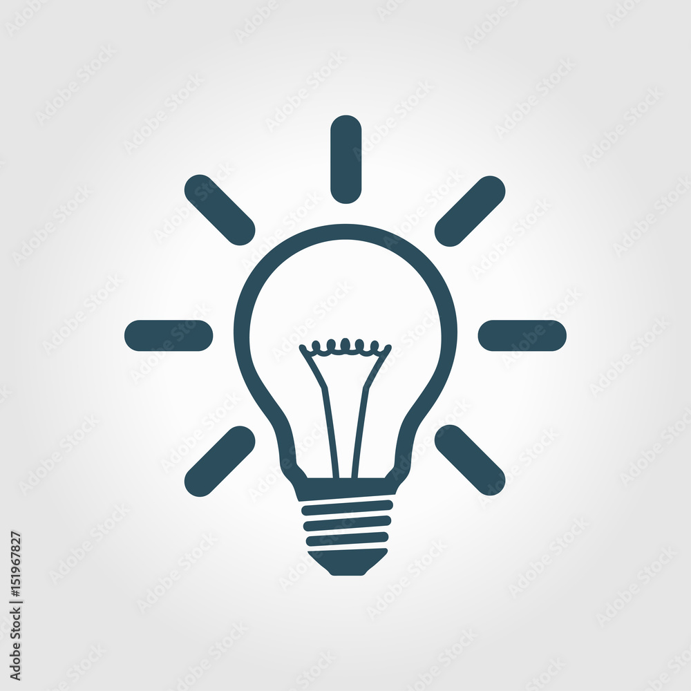 Light lamp sign icon. Idea bulb symbol. Flat design style. Light lamp sign icon. Idea bulb symbol. Flat design style.