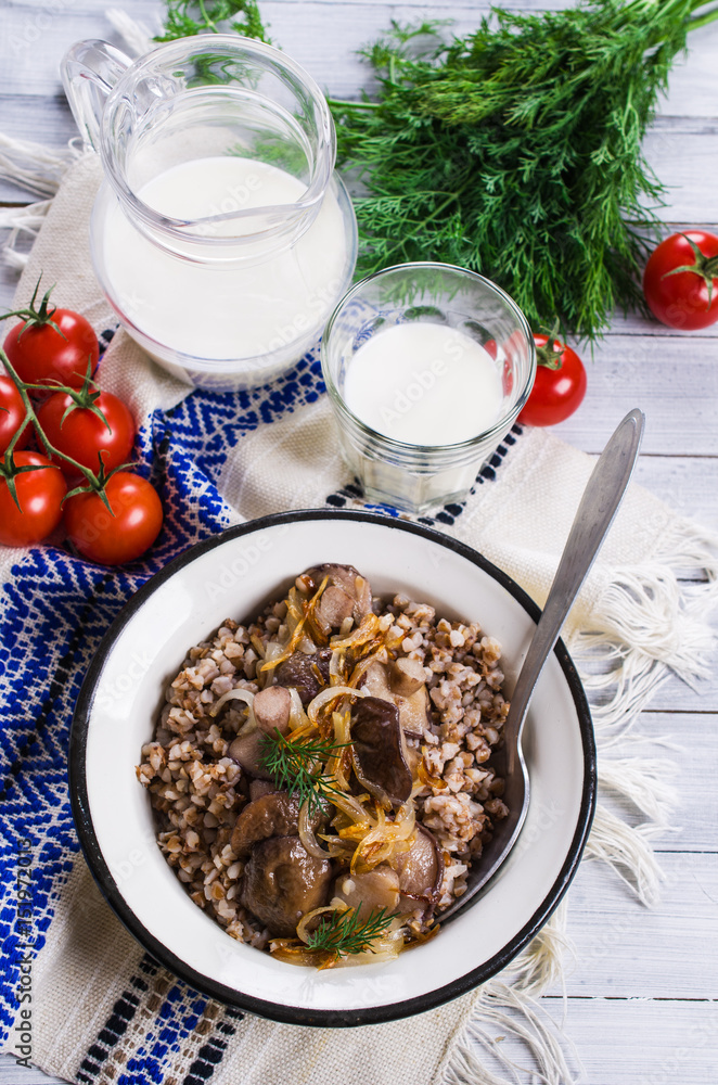 Boiled buckwheat with mushrooms Boiled buckwheat with mushrooms
