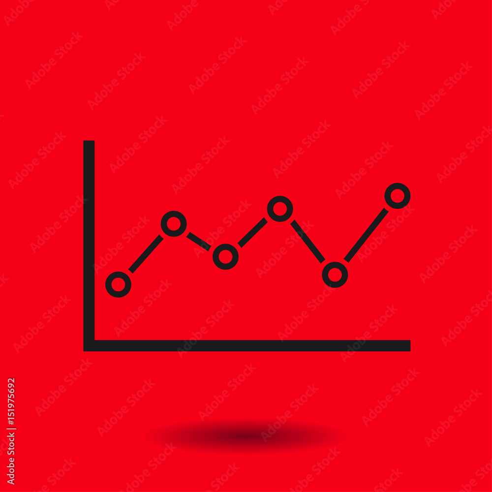 Graph chart icon. Diagram symbol. Flat design style. Graph chart icon. Diagram symbol. Flat design style.