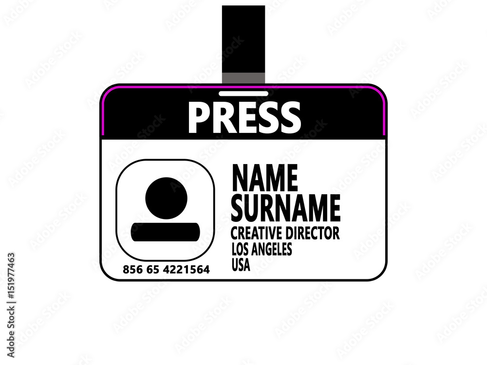 Naklejka premium Event Press id card