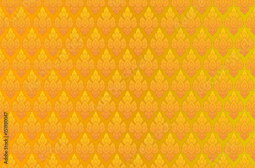 Golden Thai vintage pattern vector abstract background