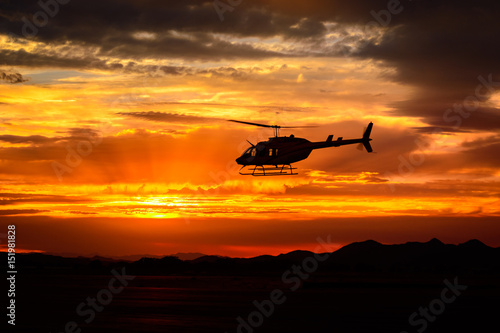 Bell 206 at sunset