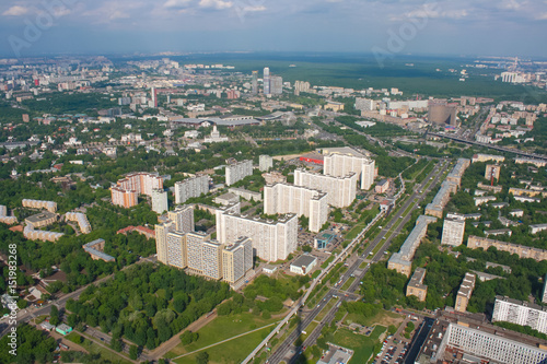 view of Moscow from the Ostankino television tower