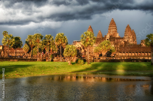 Angkor Wat Temple at sunset, Siem reap, Cambodia. Travel and vacation concept photo