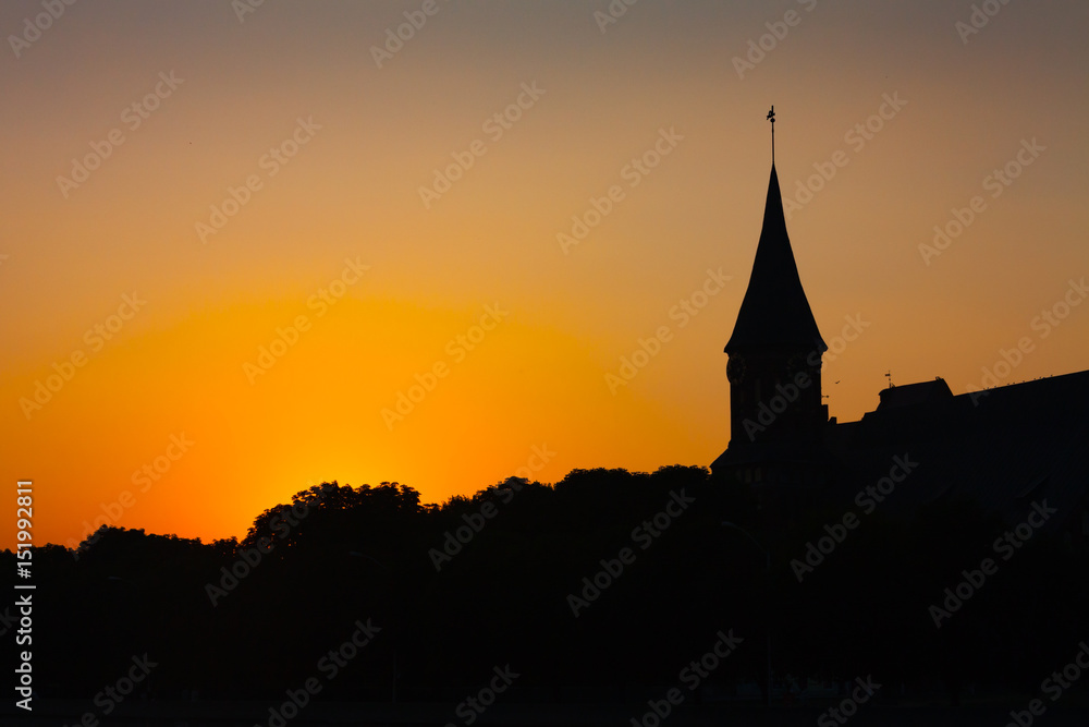 Königsberg Cathedral. Sunset