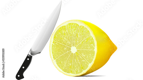Knife and lemon