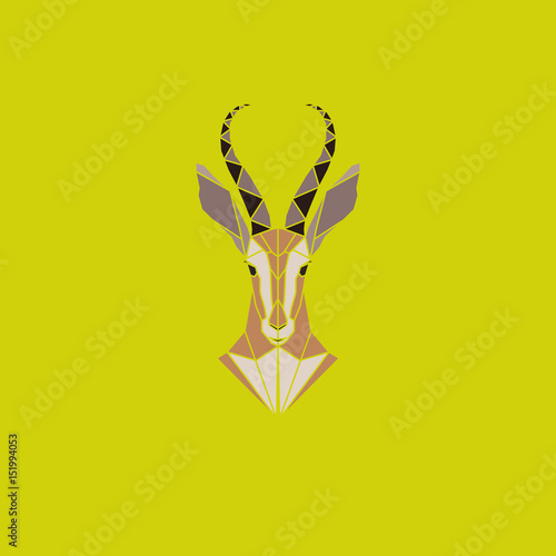 Vector sign abstract head of African Antelope. 
