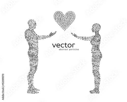 Vector illustration of couple with heart.