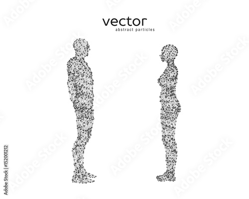 Vector illustration of couple opposite to each other.
