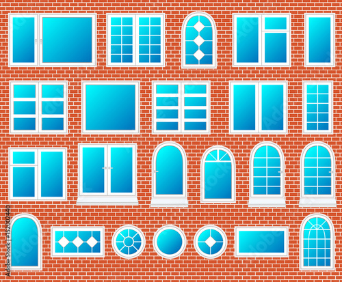 windows plastic set vector