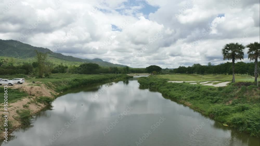 Time laps Landscape, cloud movement and clouds shadow on the river Time laps Landscape, cloud movement and clouds shadow on the river