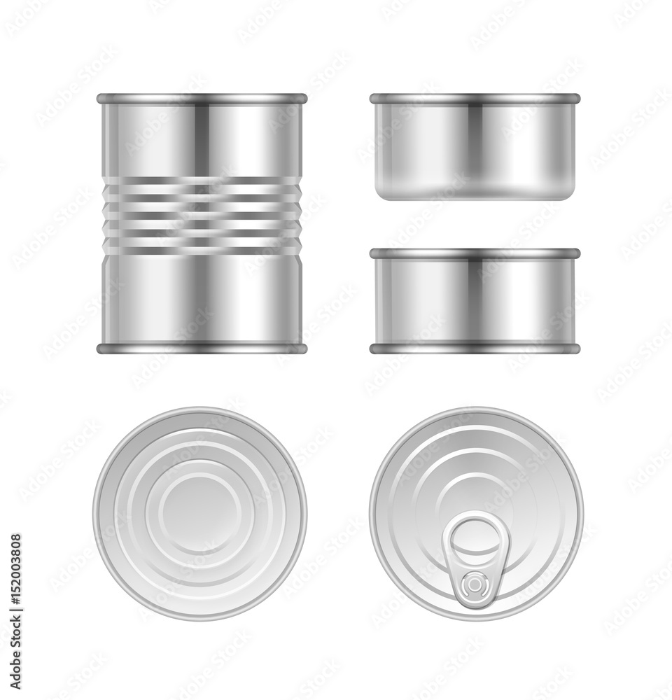Obraz premium Vector set of canned goods