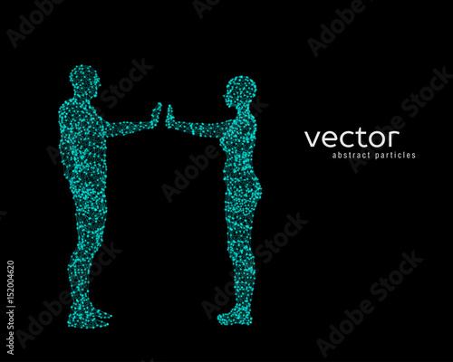 Vector illustration of couple on black background.