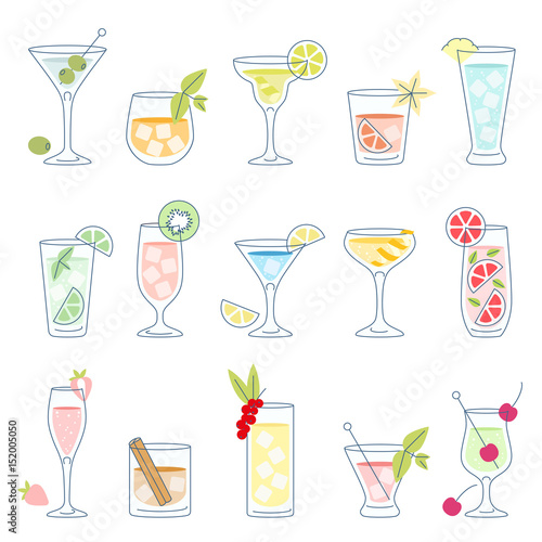 Cocktails and drinks with fruit