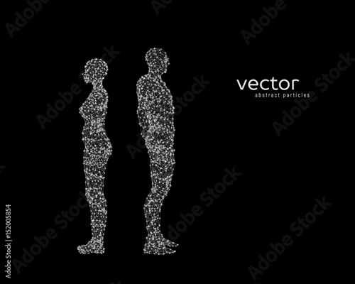 Vector illustration of couple near to each other.