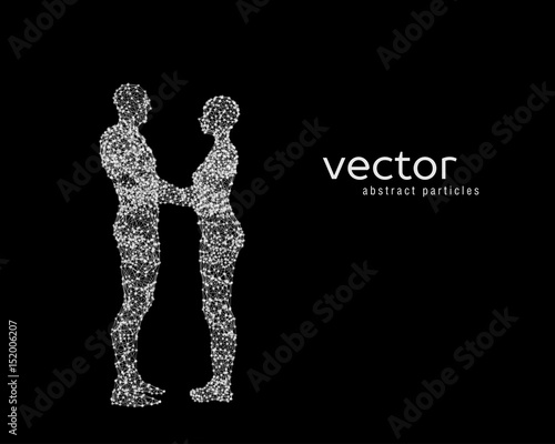 Vector illustration of couple hugging each other.