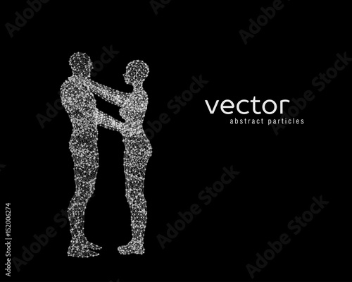 Vector illustration of couple hugging each other.
