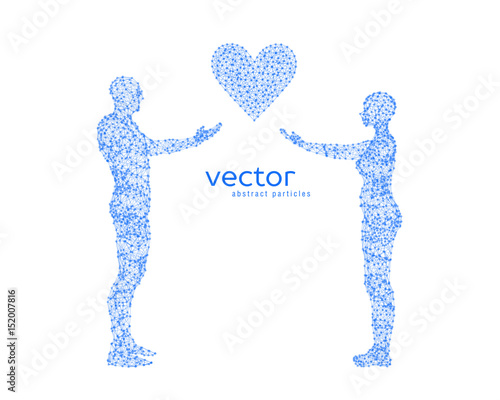 Vector illustration of couple with heart.