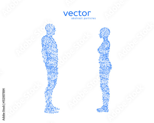 Vector illustration of couple opposite to each other.