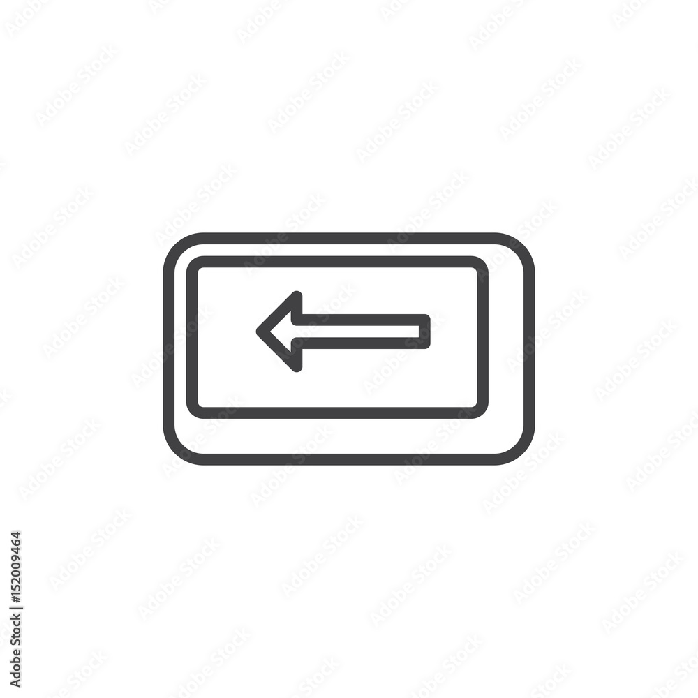 Backspace key line icon, outline vector sign, linear style pictogram isolated on white. Symbol, logo illustration. Editable stroke. Pixel perfect Backspace key line icon, outline vector sign, linear style pictogram isolated on white. Symbol, logo illustration. Editable stroke. Pixel perfect