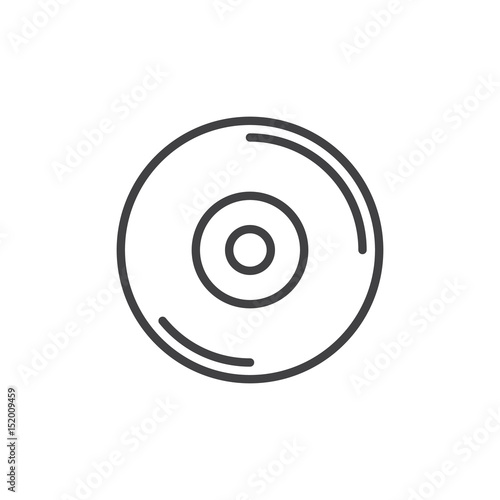 CD, DVD disc line icon, outline vector sign, linear style pictogram isolated on white. Symbol, logo illustration. Editable stroke. Pixel perfect