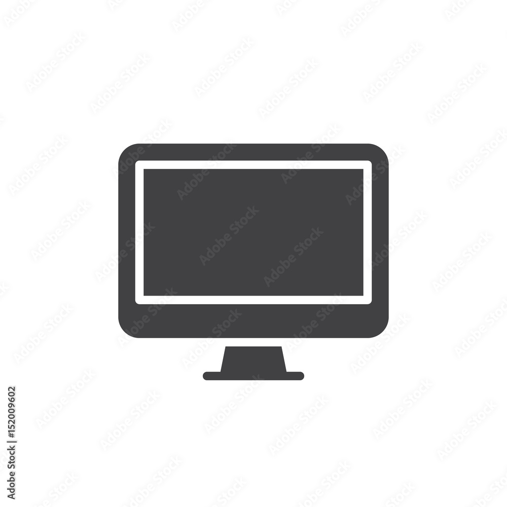 Monitor, desktop computer icon vector, filled flat sign, solid pictogram isolated on white. Symbol, logo illustration. Pixel perfect Monitor, desktop computer icon vector, filled flat sign, solid pictogram isolated on white. Symbol, logo illustration. Pixel perfect