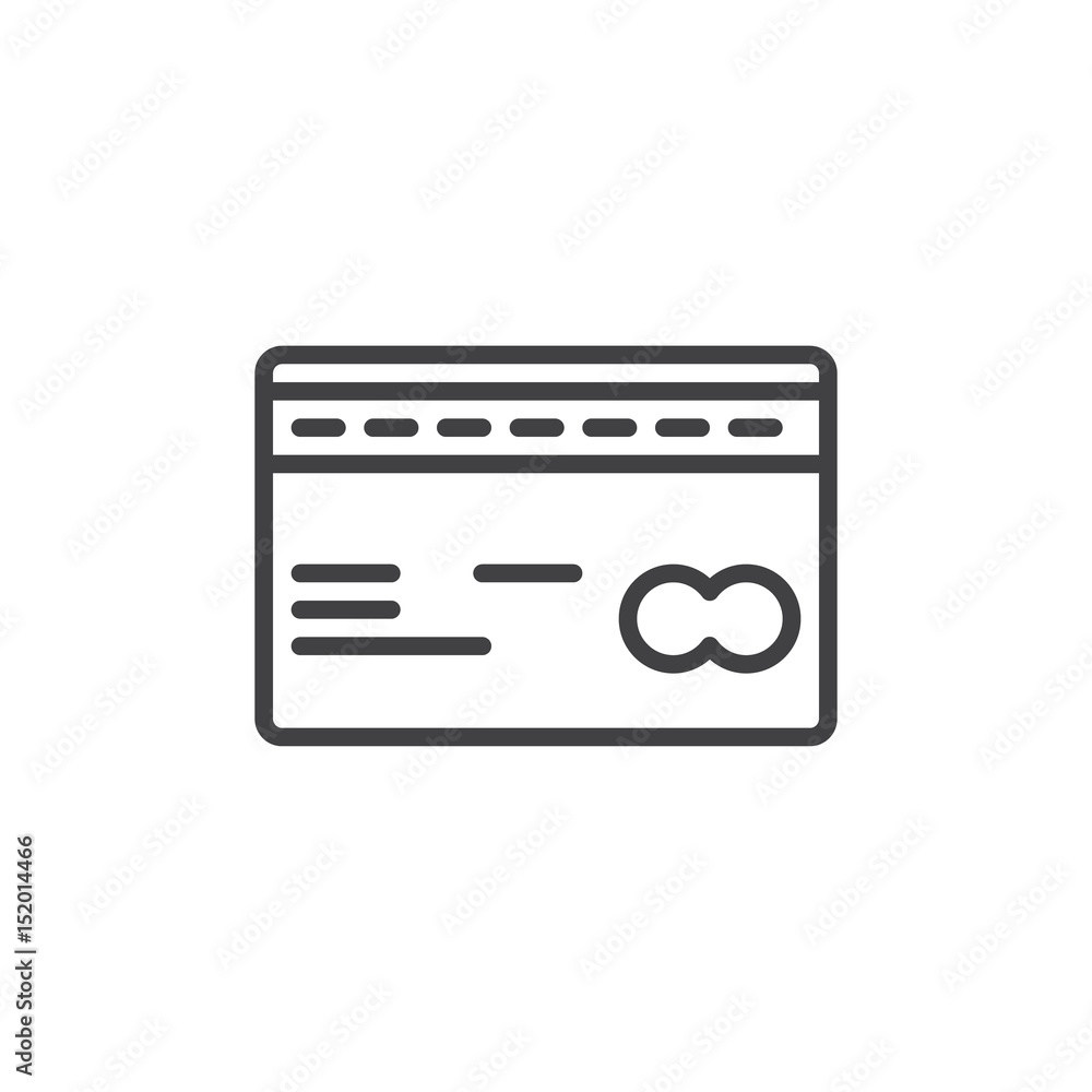 Plastic credit card line icon, outline vector sign, linear style pictogram isolated on white. Payment symbol, logo illustration. Editable stroke. Pixel perfect Plastic credit card line icon, outline vector sign, linear style pictogram isolated on white. Payment symbol, logo illustration. Editable stroke. Pixel perfect
