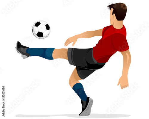 Fototapeta Naklejka Na Ścianę i Meble -  Football player kicks off