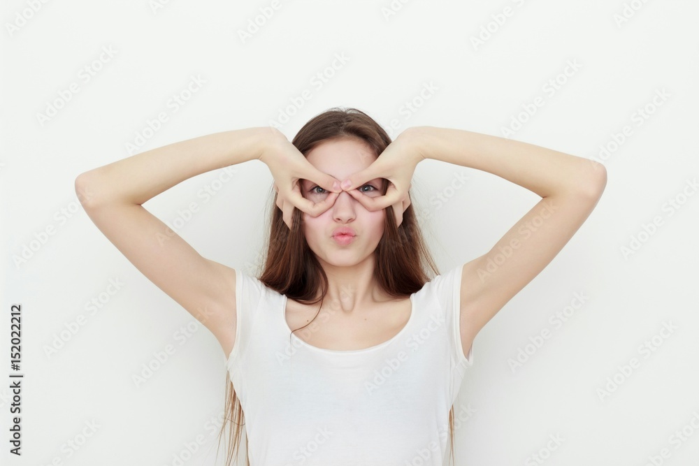 portrait of attractive caucasian smiling young woman portrait of attractive caucasian smiling young woman