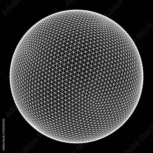 Abstract wireframe sphere. Vector technology background. Connection design template. © newb1