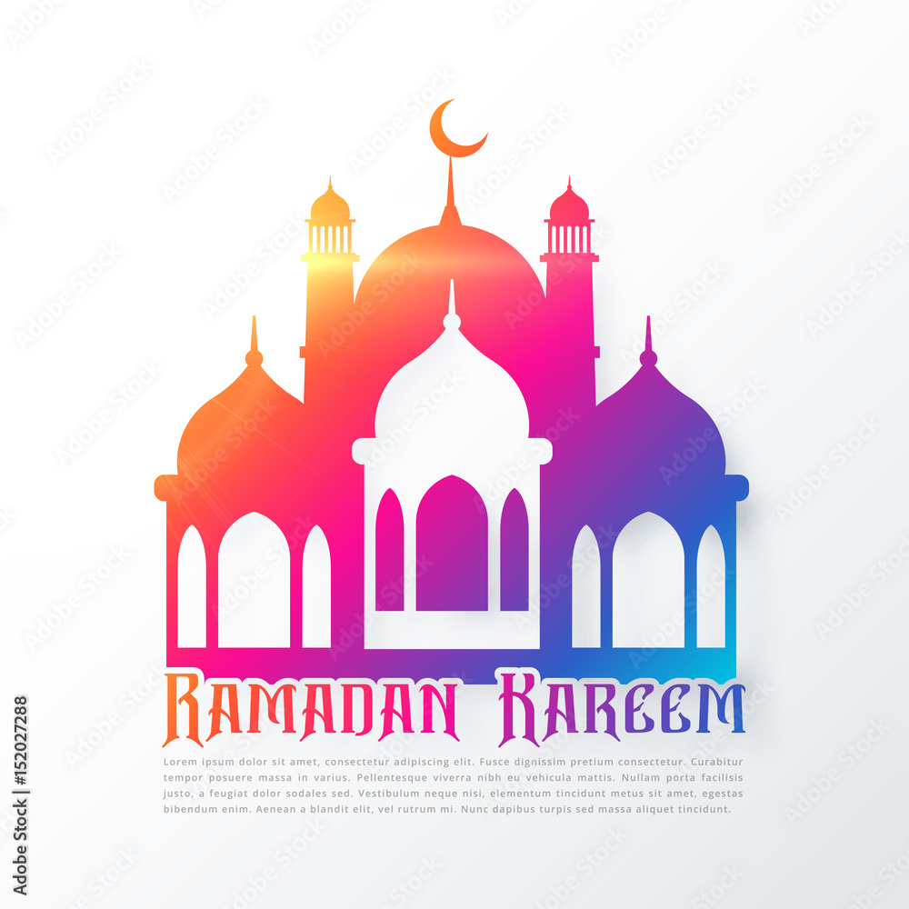 colorful mosque shapes for ramadan festival background