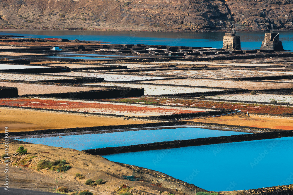 Salinas de Janubio, salt mine at the island of lanzarote, Spain