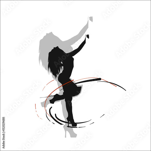 Girl, negative, abstrakcija. silhouette black.