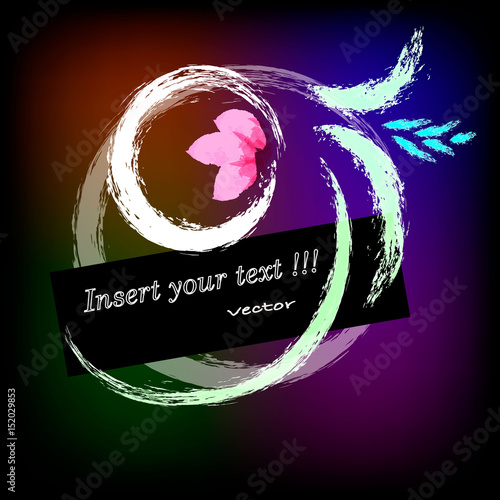 background, postcard, neon, watercolor. vector illustration, on dark background.