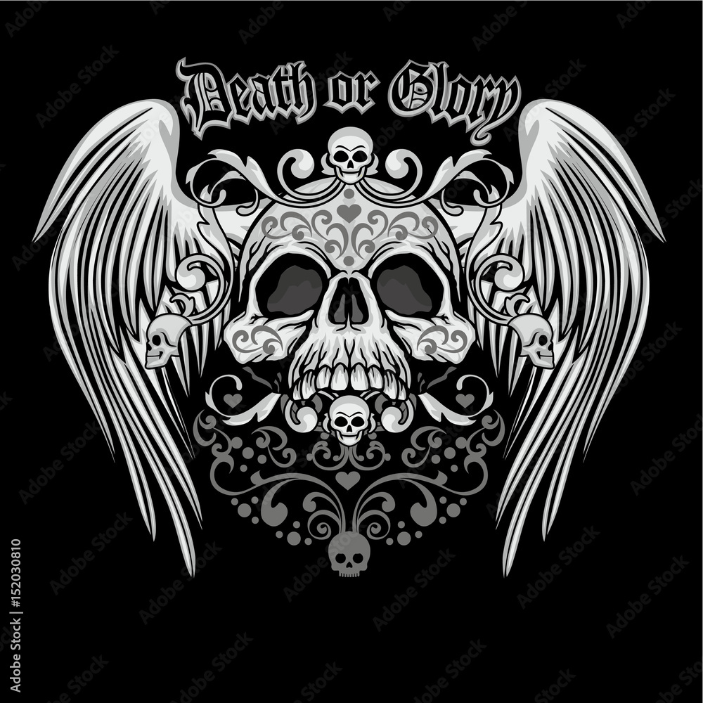 Obraz premium grunge skull coat of arms