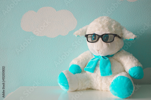 Photography Plush sheep with glasses