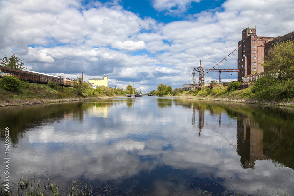 Magdeburger Industriehafen Panoramabild Magdeburger Industriehafen Panoramabild