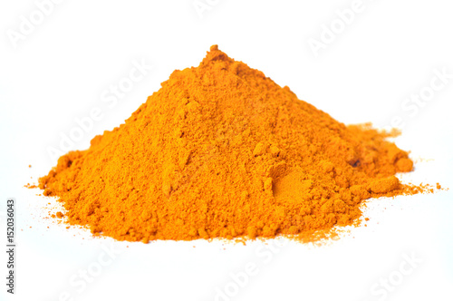turmeric powder on white background 