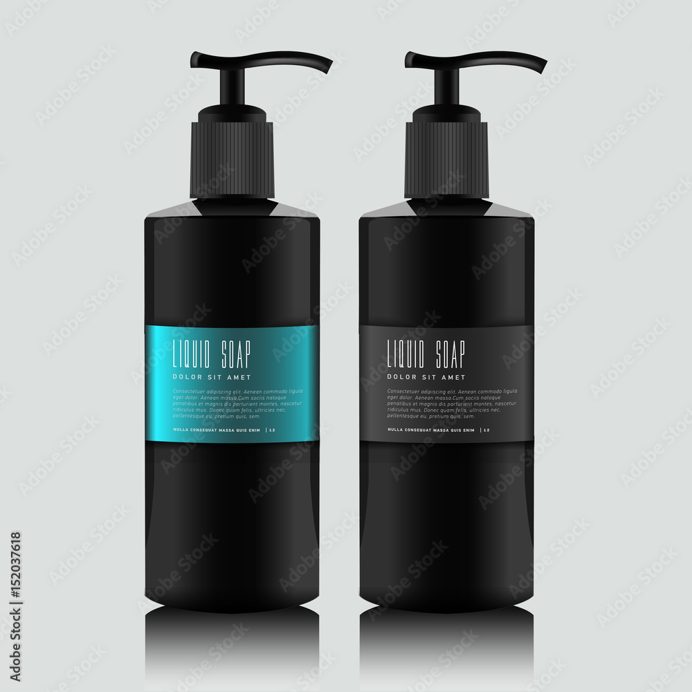 Realistic essential oil bottle and tube for cream Realistic essential oil bottle and tube for cream