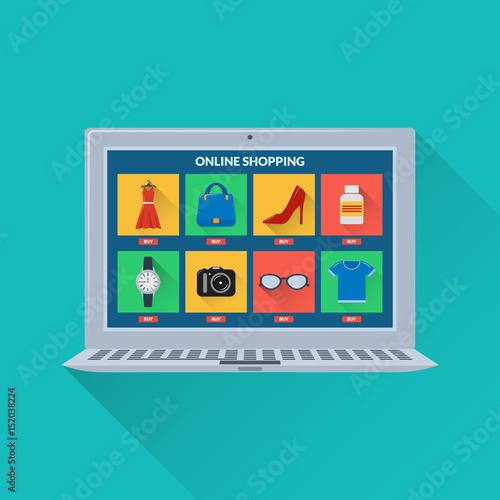 Colorful online store icons