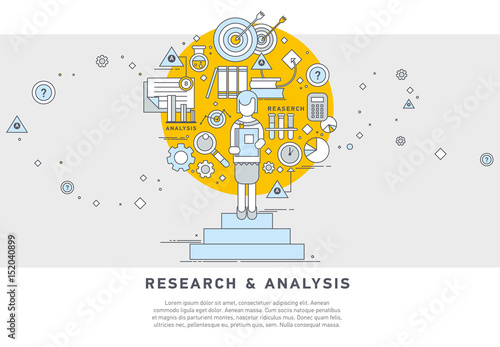 Doodle style concept of general research